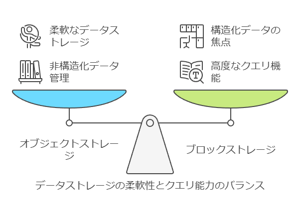 データストレージの柔軟性とクエリ能力のバランス