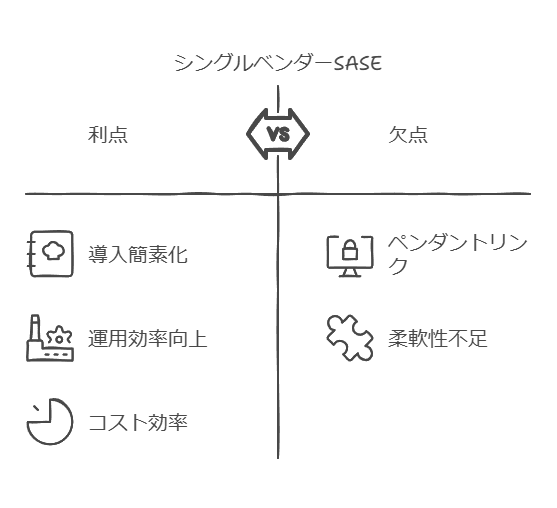 シングルベンダーSASE　利点　欠点