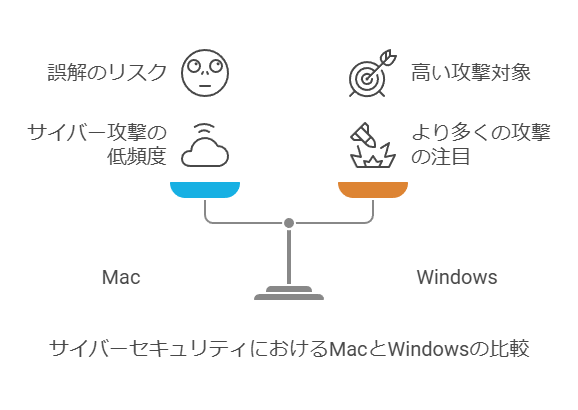 サイバーセキュリティにおけるMacとWindowsの比較