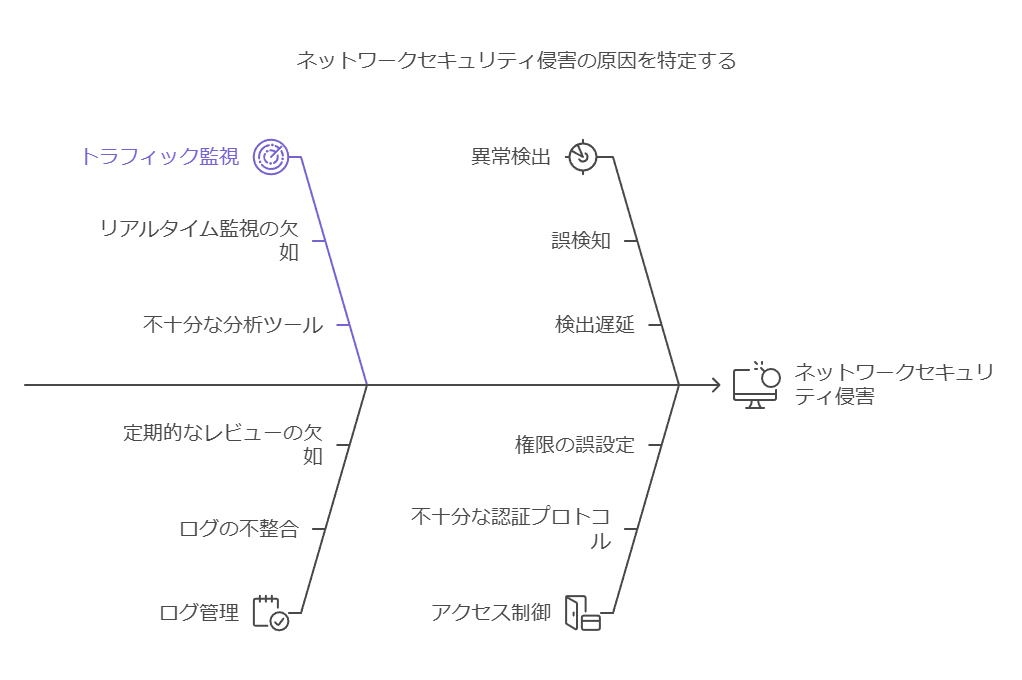 ネットワークセキュリティ侵害の原因を特定する