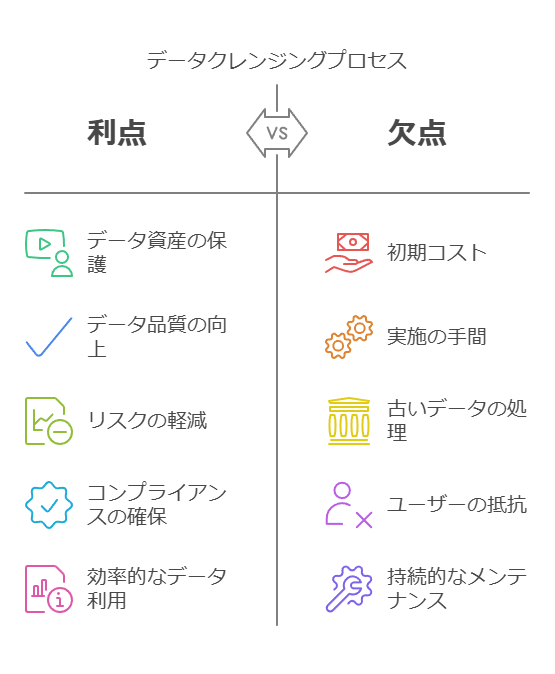 データクレンジングプロセス　利点　欠点